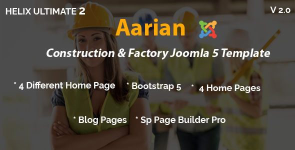 Aarian - Joomla 5 Construction Responsive Template