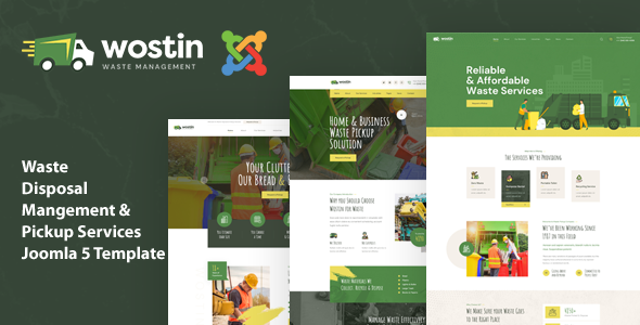 Wostin - Joomla 5 Waste Pickup and Disposal Services Template