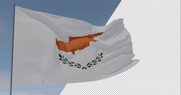 flag Cyprus patriotism national freedom, seamless loop, alpha channel alt