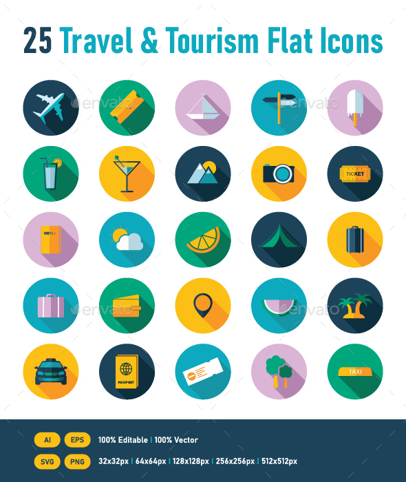 Travel & Tourism Flat Icons