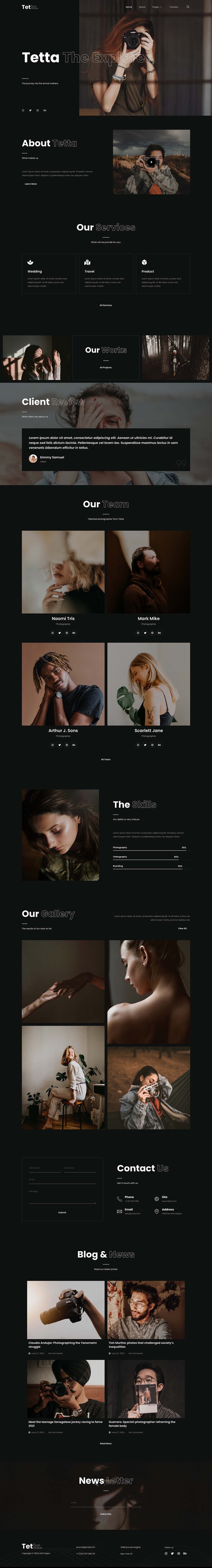 Tetta - Photography & Portfolio Elementor Template Kit