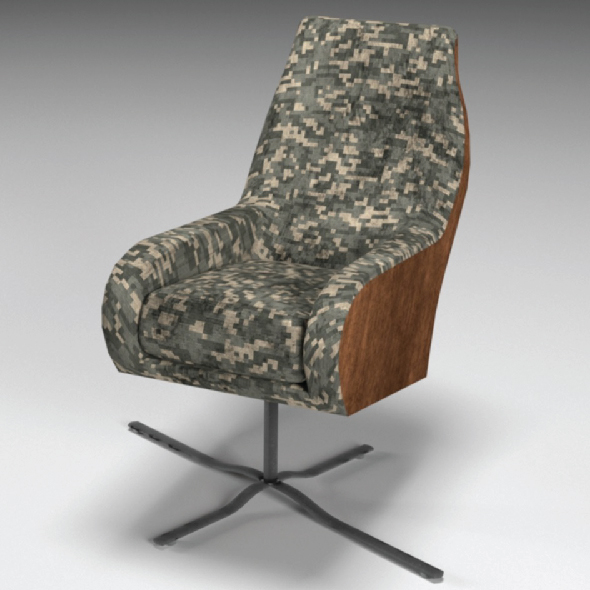 Luxurious Lounge Lean-Back Sofa Chair with Digital Camouflage Texture