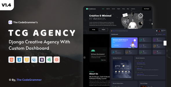 TCG AGENCY - Python Django Creative Digital Agency Script With Custom Dashboard