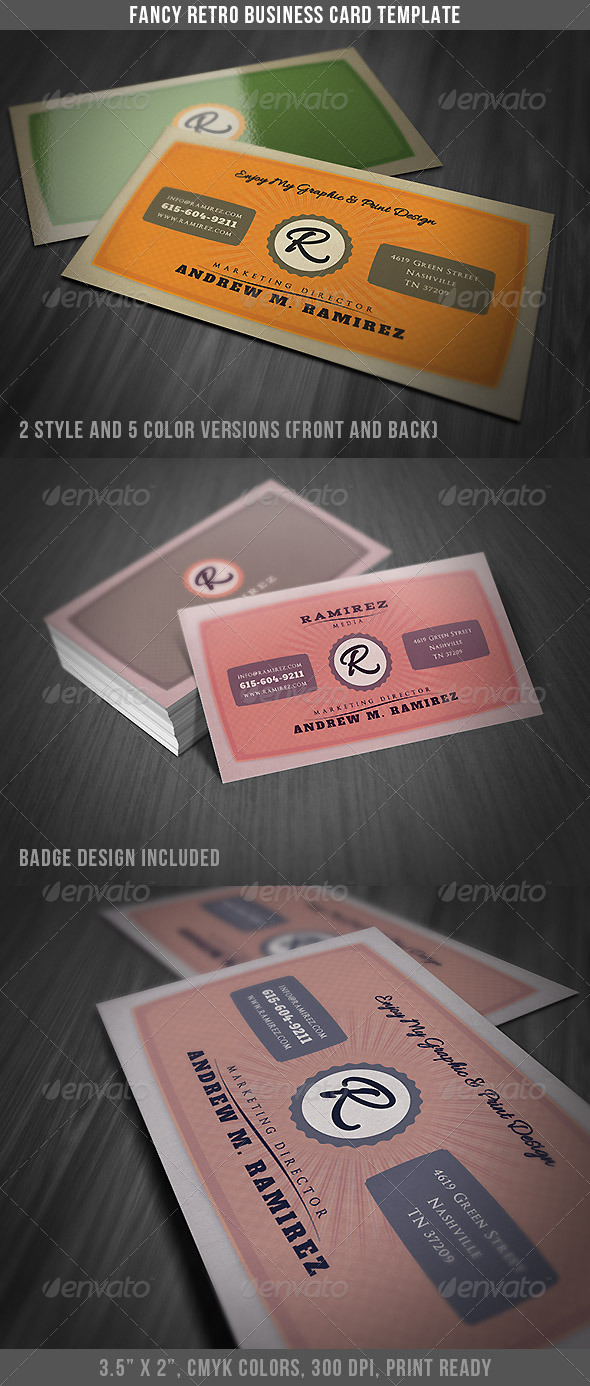 Fancy Retro Business Card - Retro/Vintage Business Cards