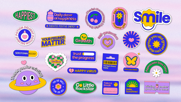 Sticker Pack - Vibrant Style After Effects Project Template Elements template preview