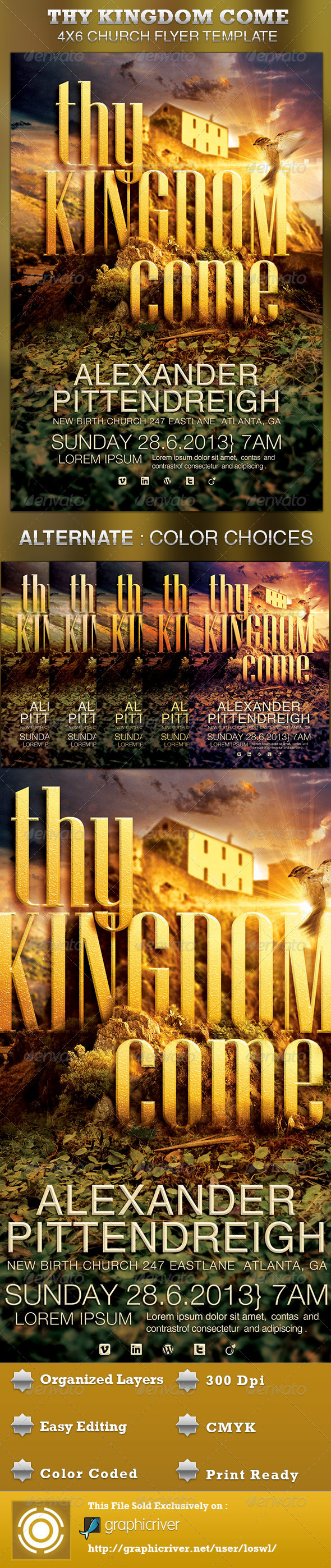 Thy Kingdom Come Church Flyer Template - Church Flyers