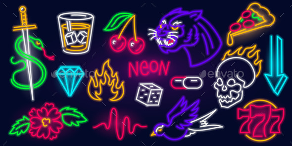 [DOWNLOAD]Set of Fashion Neon Sign