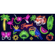 Tropical Set of Fashion Neon Sign 