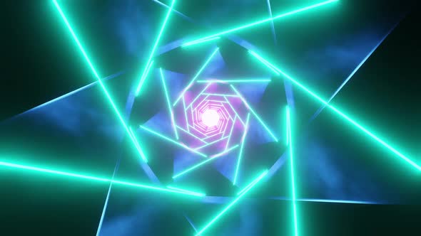 Colorful Repeating 7-Point Star Wormhole Background Loop