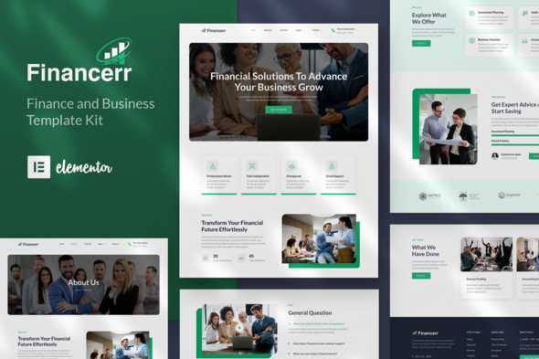 Financerr - Business & Finance Elementor Template Kit