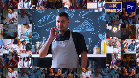 Mosaic Slice Vlog Logo Opener – Premiere Premiere Pro template preview