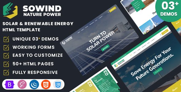 Sowind - Solar & Renewable Energy HTML Template