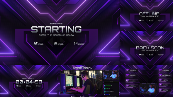 Stream Gaming Pack Titles template preview