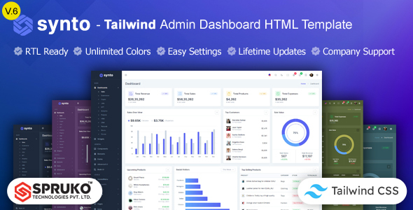Synto – Tailwind HTML Admin Dashboard Template