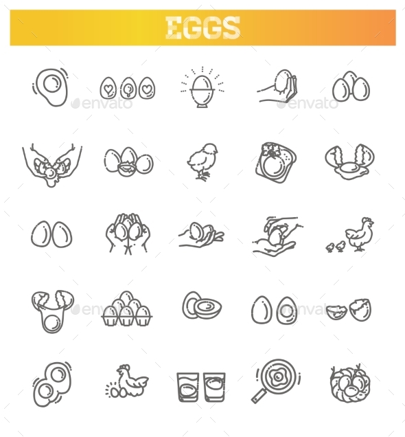 Eggs Icons Set