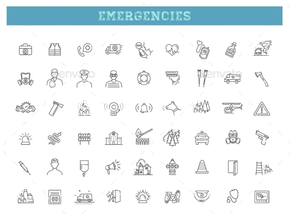 Set of Emergencies Icons