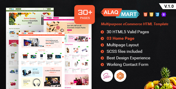 [DOWNLOAD]Alaq Mart Multipurpose eCommerce HTML Template