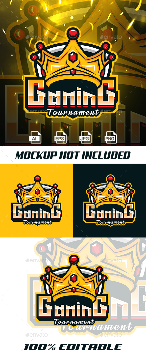 Golden Crown Mascot Logo Template