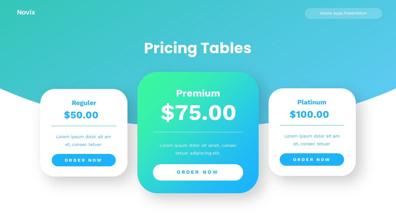 Novix - Mobile Application Keynote Templates, Presentation Templates