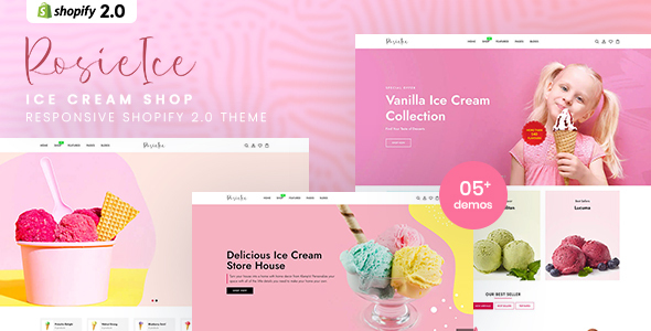 RosieIce – Ice Cream Shop Responsive Shopify 2.0 Theme
