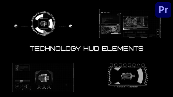 Technology Hud Elements for Premiere Pro