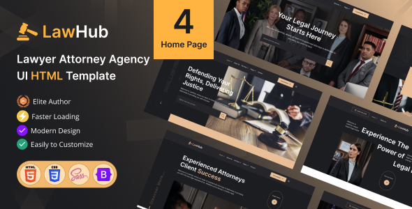 [DOWNLOAD]Lawhub - Lawyer Attorney Agency HTML Template