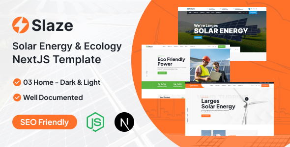 Slaze - Solar Energy & Ecology NextJS Template