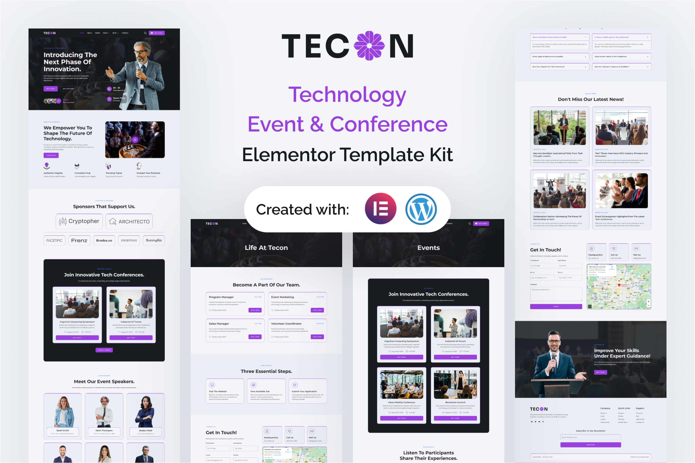 Tecon - Tech Event & Conference Elementor Template Kit by emjecreative