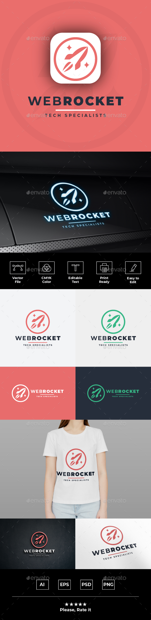 Fast Web Rocket Logo