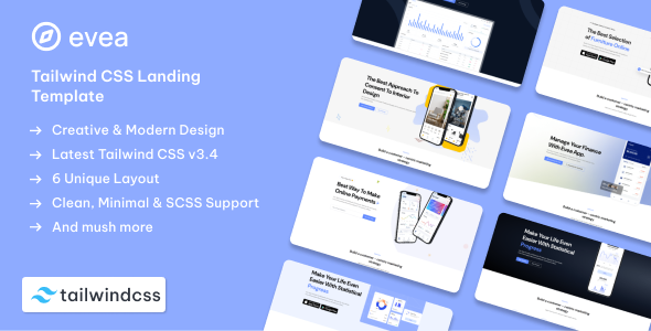 [DOWNLOAD]Evea - Tailwind CSS Landing Page Template