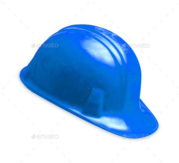 blue construction helmet shot isolated Stock Photo by ozaiachin | PhotoDune