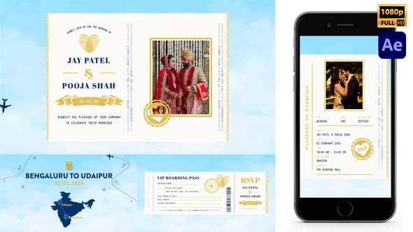 Indian Passport Wedding Invitation
