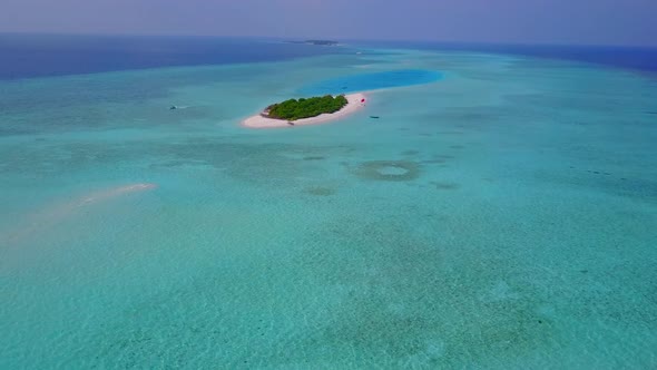 Drone abstract of exotic coastline beach by blue lagoon and sand background alt