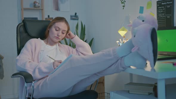 Female Designer Draws Crumples the Paper and Throws It Away alt