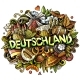 Germany Deutschland Cartoon Doodles Illustration 