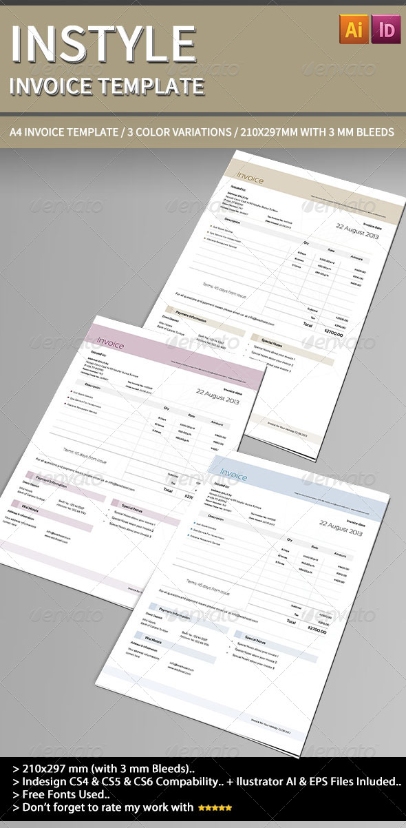 Instyle Invoice Template.. - Miscellaneous Print Templates