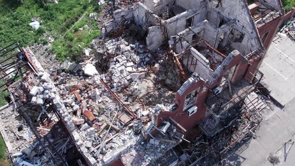 Ukraine Makariv  Abandoned Building During the War alt