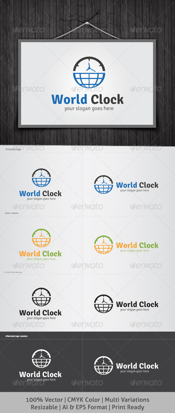 World Clock Logo - Objects Logo Templates
