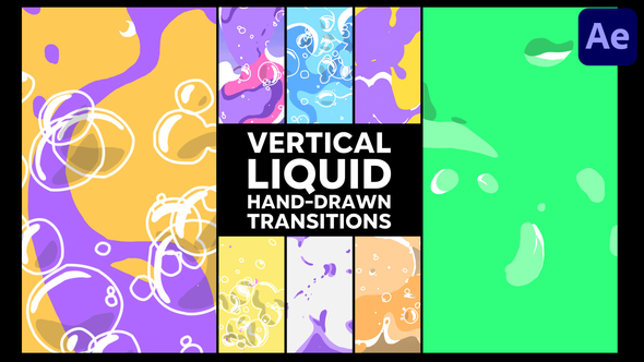 Vertical Liquid Hand Drawn Transitions | After Effects