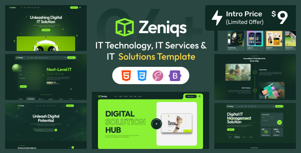 IT Services, IT Technology and IT Solutions Template | IT Solutions Website - Zeniqs