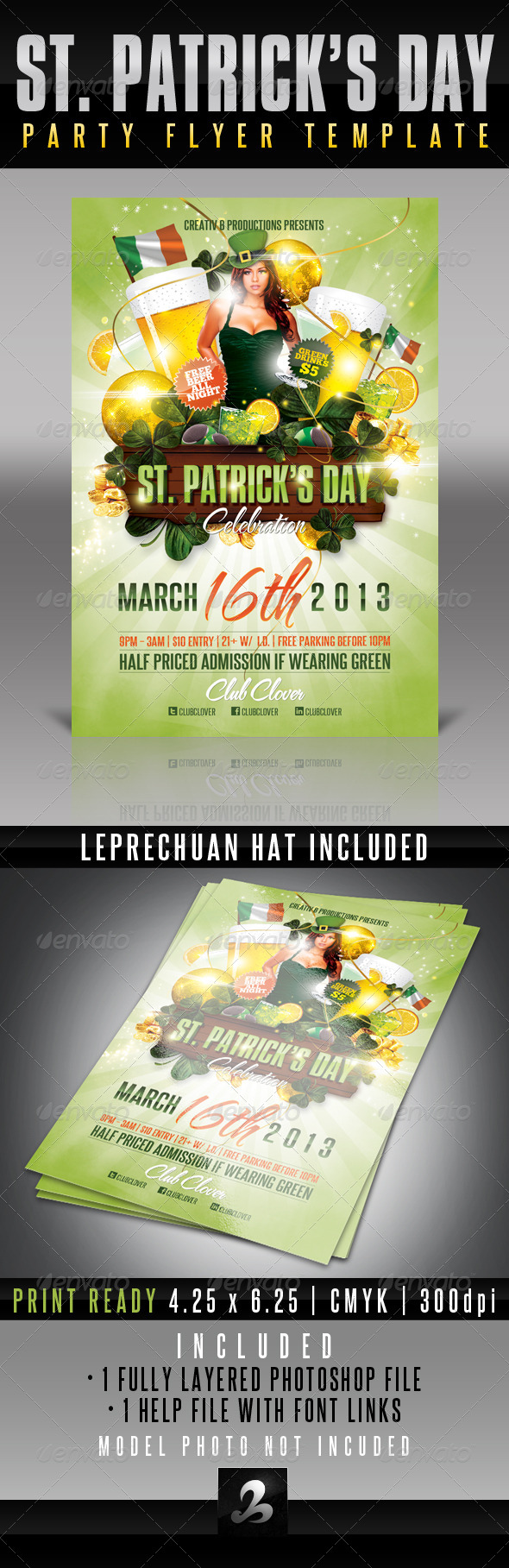 St. Patrick's Day Party Flyer Template 3 - Holidays Events