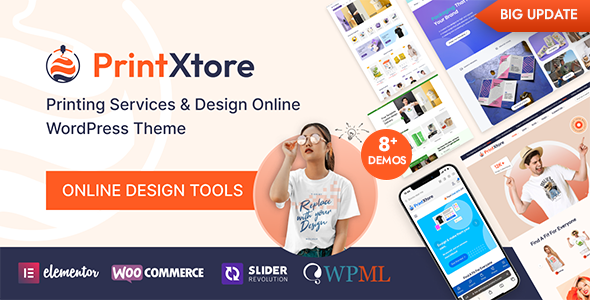 PrintXtore â€“ Printing Services & Design Online WordPress WooCommerce Theme