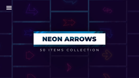 50 Neon Arrows Elements template preview