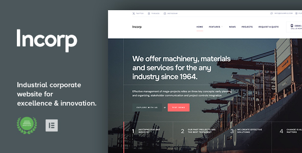 Free download Incorp - Industrial, Factory & Corporate WordPress Theme