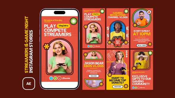 Streamers and Game Night Instagram Stories