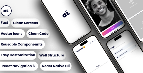 FacewayAI | The AI-Powered React Native App |With Used Firebase  for Creative Images