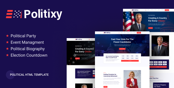 Politixy – Election Campaign Political Bootstrap 5 Website Templates