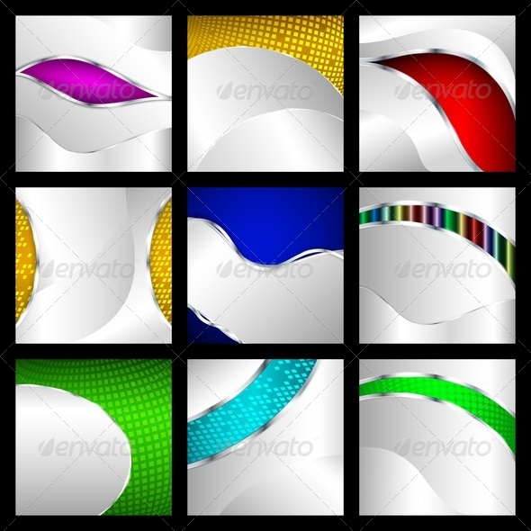 Set Of Abstract Metallic Backgrounds - Backgrounds Decorative