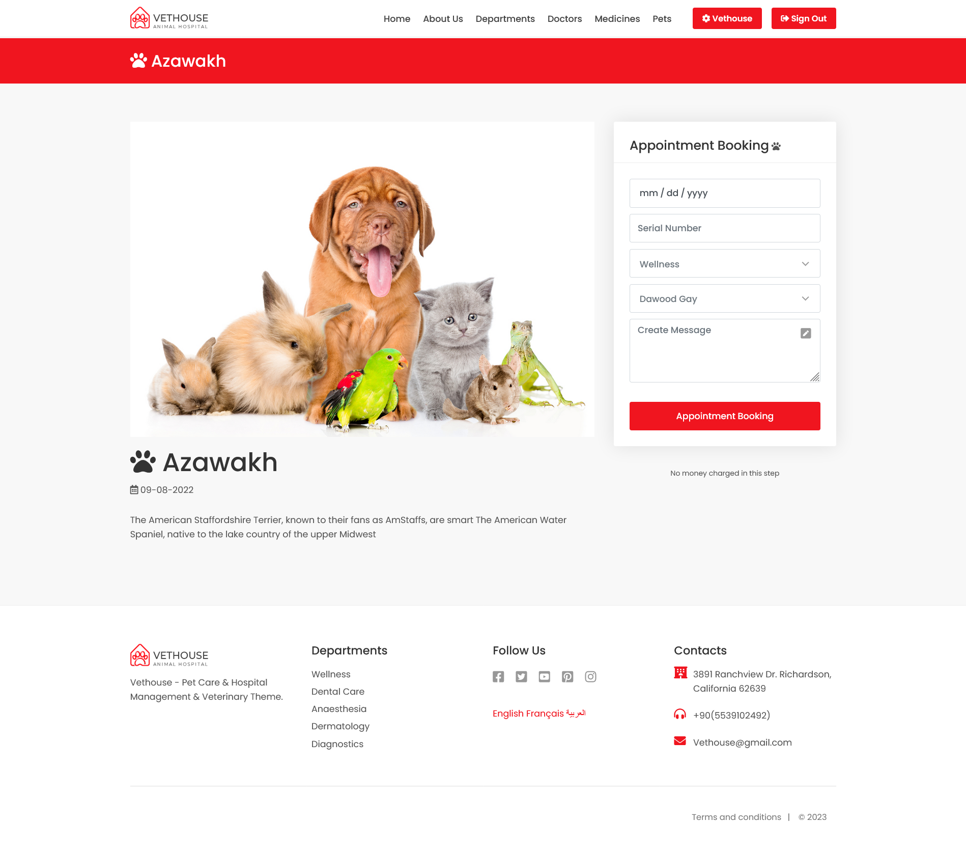 Vethouse Pet Care & Pet Clinic & Hospital Script Theme by Meteros