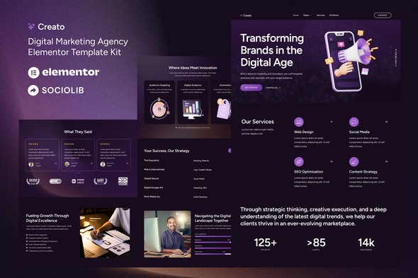 Creato - Digital Marketing Agency Elementor Template Kit